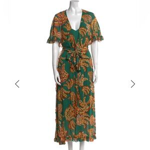 Farm Rio Raining Bananas maxi wrap dress size XS